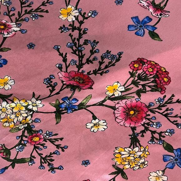 Forgotten Grace Satin Midi Skirt Pink Mauve Floral Print Size M - Picture 6 of 7